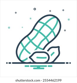 Vector colorful mix icon for peanuts