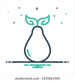 Vector colorful mix icon for pear