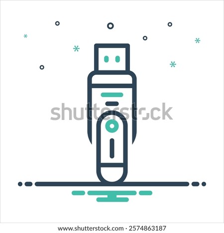 Vector colorful mix icon for pen drive