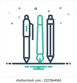 Icono de mezcla de colores vectoriales para bolígrafos