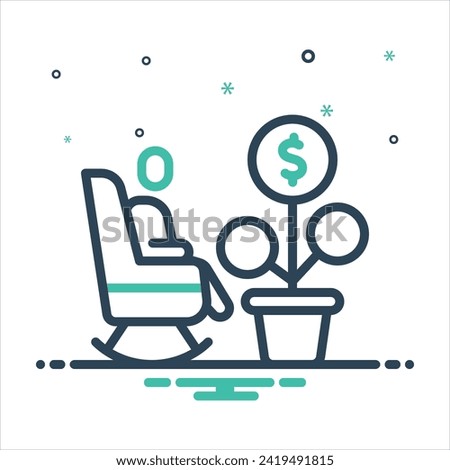 Vector colorful mix icon for pension