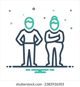 Vector colorful mix icon for people