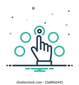 Vector colorful mix icon for per click pay