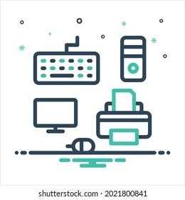Icono de mezcla de colores vectoriales para periféricos