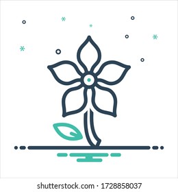 Vector colorful mix icon for periwinkle