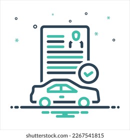 Vector colorful mix icon for permits