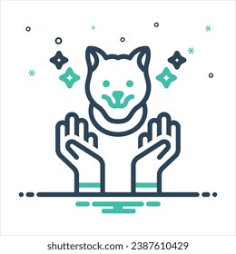 Vector colorful mix icon for pet care