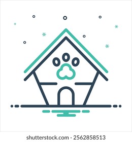 Vector colorful mix icon for pet house