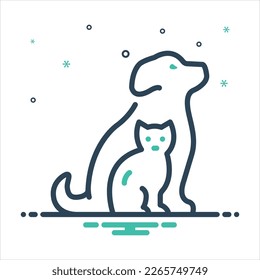 Icono de mezcla de colores vectoriales para mascotas