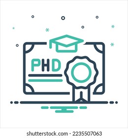 Vector colorful mix icon for phd