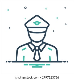 Vector colorful mix icon for pilot