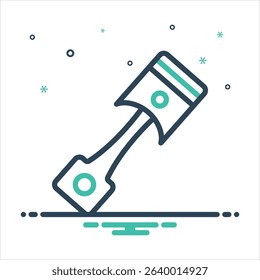 Vector colorful mix icon for piston