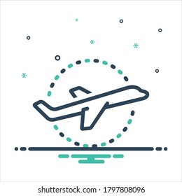 Vector colorful mix icon for plane