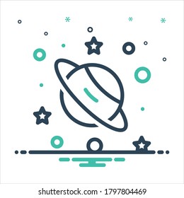 Vector colorful mix icon for planet