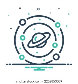 Vector colorful mix icon for planet
