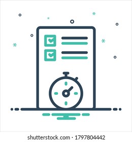 Vector colorful mix icon for planning