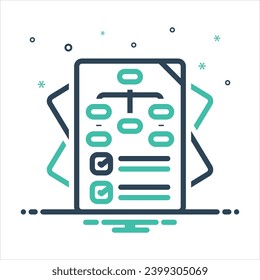 Vector colorful mix icon for planning