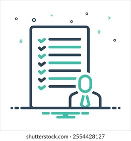 Vector colorful mix icon for planning