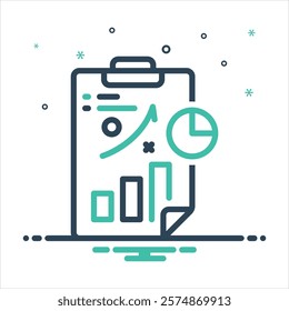 Vector colorful mix icon for planning