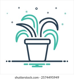 Vector colorful mix icon for plant