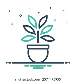 Vector colorful mix icon for plant