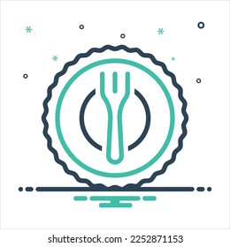 Vector colorful mix icon for plate