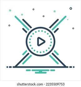 Vector colorful mix icon for play
