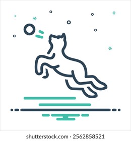 Vector colorful mix icon for playing with dog