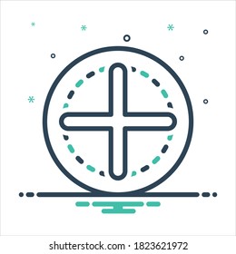 Vector colorful mix icon for plus
