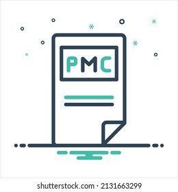 Vector colorful mix icon for pmc