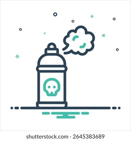 Vector colorful mix icon for poison gas