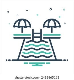 Vector colorful mix icon for pool