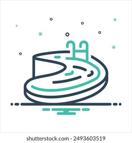 Vector colorful mix icon for pool