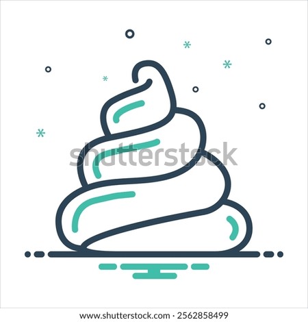 Vector colorful mix icon for poop
