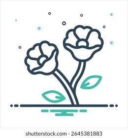 Vector colorful mix icon for poppy