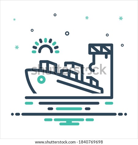 Vector colorful mix icon for port