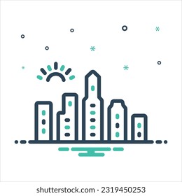 Vector colorful mix icon for portland