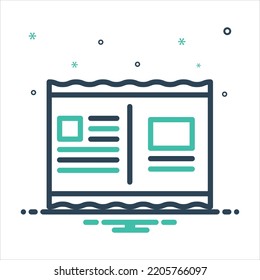 Icono de mezcla de colores vectorial para la postal