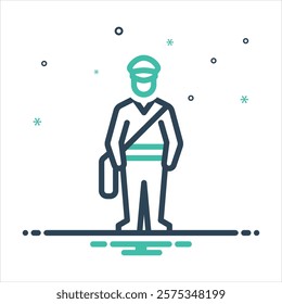 Vector colorful mix icon for postman