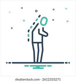 Vector colorful mix icon for posture
