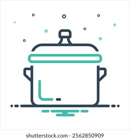 Vector colorful mix icon for pot