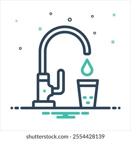Vector colorful mix icon for potable water
