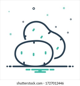 Vector colorful mix icon for potato