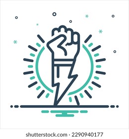 Vector colorful mix icon for power