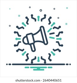 Vector colorful mix icon for pr strategy