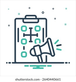 Vector colorful mix icon for pr planning