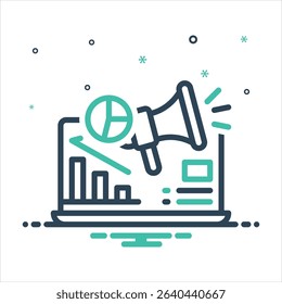 Vector colorful mix icon for pr metrics