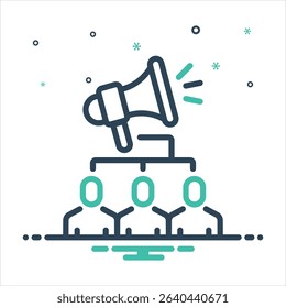 Vector colorful mix icon for pr campaign