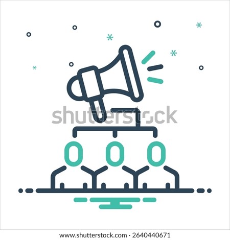 Vector colorful mix icon for pr campaign