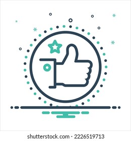 Icono de mezcla de colores vectorial para elogiar
